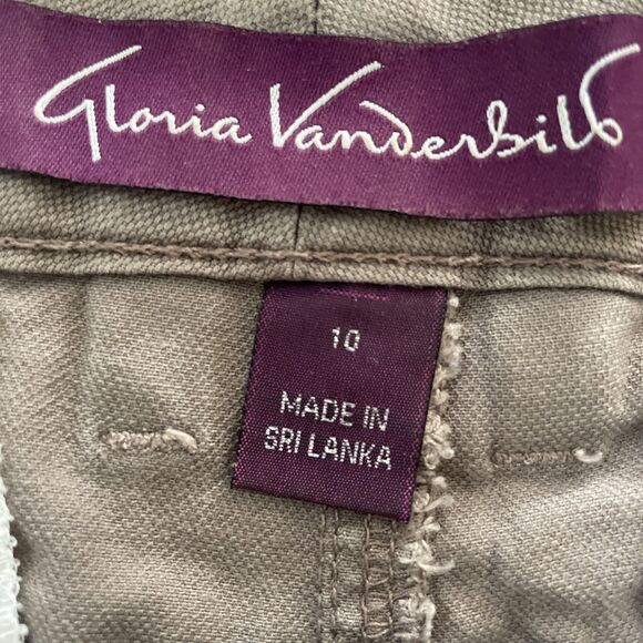 Gloria Vanderbilt Amanda Bermuda Shorts Womens 10 Safari Tan Denim‎ High Rise - Picture 3 of 6